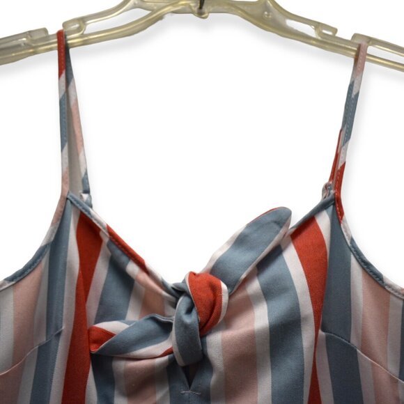 Romeo + Juliet Couture Jumpsuit M Womens Striped Pastel Polyester Blend Flare - Picture 3 of 9